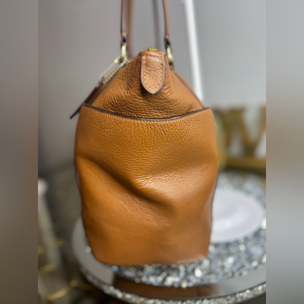 Coach Ava Tote Saddle Brown pebbled leather EUC - Picture 8 of 15